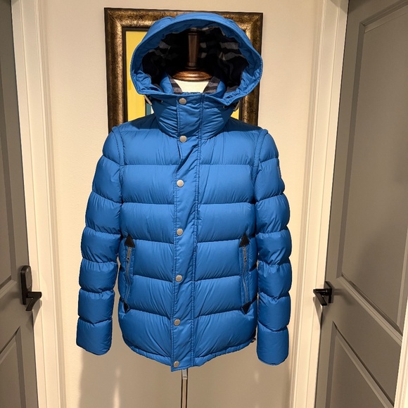 Burberry Puffer Jacket with zipper removable sleeves - Blue Size 40 - Picture 3 of 9